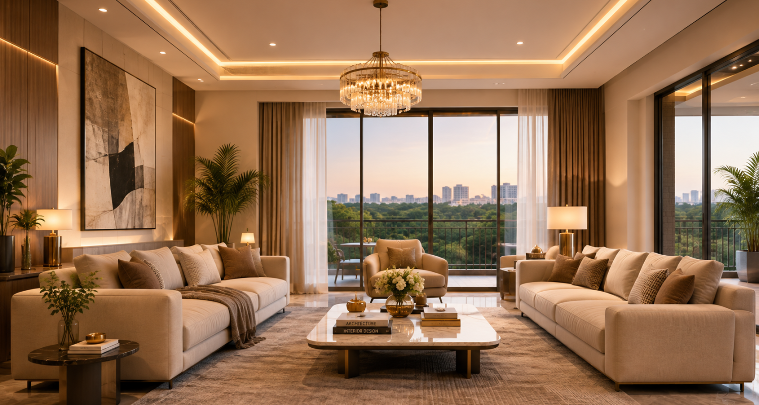 shreeya builder building interior showcasing aesthetic of the living room