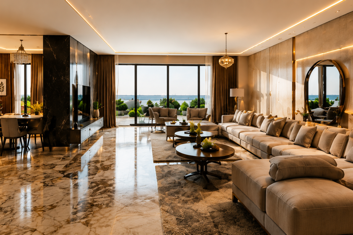 shreeya vista homes living room with beautiful interiors and balcony with good view